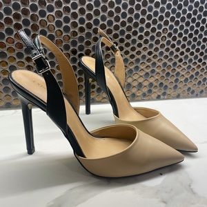 Express Tan and Black Pumps
